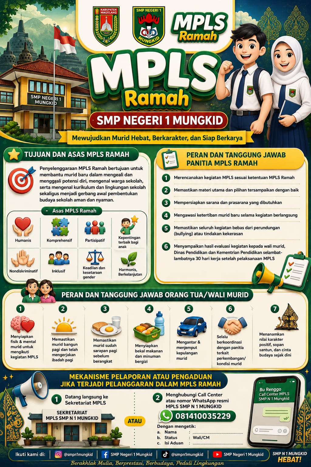 MPLS Ramah, Pekan Hebat: Begini Serunya Hari-Hari Pertama Murid SMP Negeri 1 Mungkid